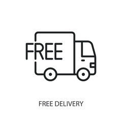 Free delivery thin line vector icons.