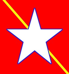 Red Star On White Background