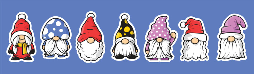 Sticker gnomes cut, christmas character