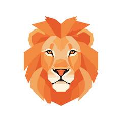 Majestic lion head geometric low poly style vector art icon majestic regal animal power strength symbol vector