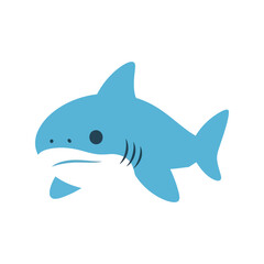 Cute cartoon shark illustration for ocean life and kids' themes vector