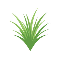 Vibrant green grass blades clump isolated vector illustration lush natural growth fresh vegetation vector
