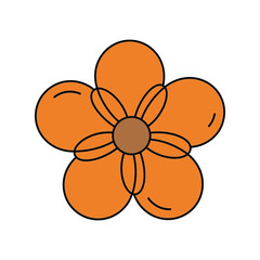 Stylized orange flower illustration simple organic shape nature element isolated vector