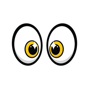 Cartoon googly eyes looking in opposite directions funny expression simple vector art vector