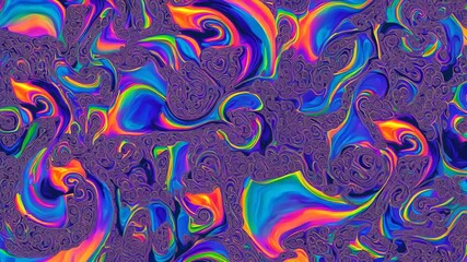 A vibrant, swirling abstract artwork with bright rainbow hues and patterns - Powered by Adobe