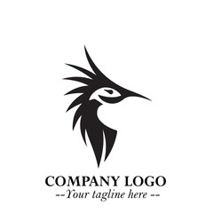 Elegant Bird Logo Symbol in Black on White Background with Minimalist and Modern Design