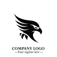 Elegant Bird Logo Symbol in Black on White Background with Minimalist and Modern Design