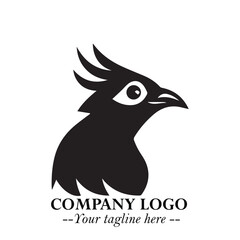 Elegant Bird Logo Symbol in Black on White Background with Minimalist and Modern Design
