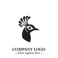 Elegant Bird Logo Symbol in Black on White Background with Minimalist and Modern Design