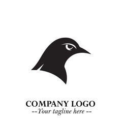 Elegant Bird Logo Symbol in Black on White Background with Minimalist and Modern Design