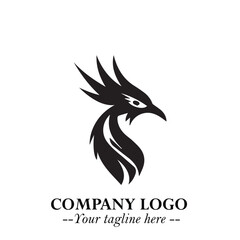Elegant Bird Logo Symbol in Black on White Background with Minimalist and Modern Design