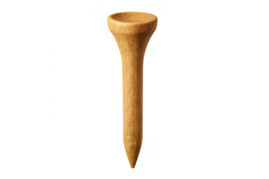 Wooden golf tee standing isolated with transparent background