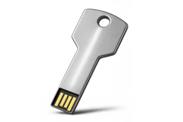 Key shaped USB flash drive unlocking digital data security