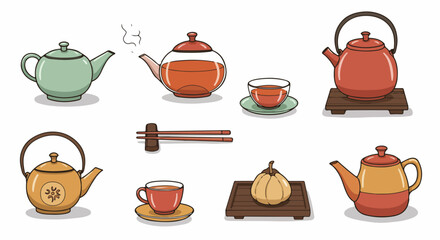 Chinese tea set and utensils collection