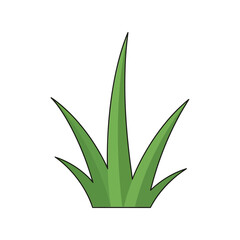Vibrant green grass blades growing upwards nature growth botany element freshness organic plant leaf vector