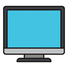 Television Flat Screen Vector Illustration on White Background