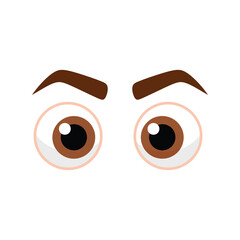 Obraz premium Expressive cartoon eyes with arched brows for animation and illustration projects vector