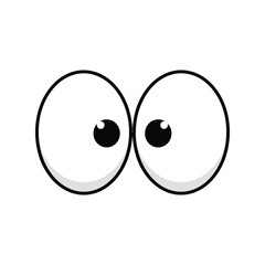 Surprised googly eyes funny cartoon expression wide open looking around vector