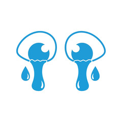 Emotive crying eyes icon illustration sadness emotional expression painful tears vector art vector