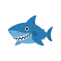 Cute cartoon shark illustration great for children's books and marine life designs vector