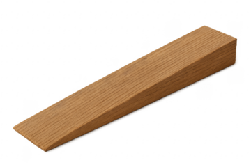 Wooden wedge doorstop for construction and carpentry projects