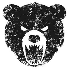 Silhouette Clip art of Barking Bear Face