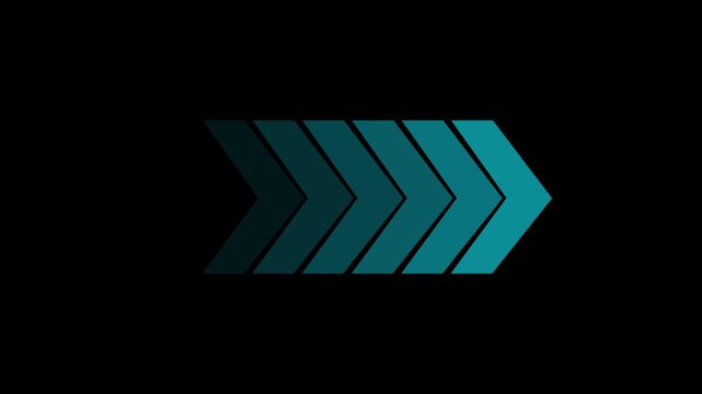 Right-directional white arrow loop animation. Animated arrows for the overlay video layer. Swipe right for the animation. Blinking arrow navigation. arrow icon concept. arrow concept. 4k video