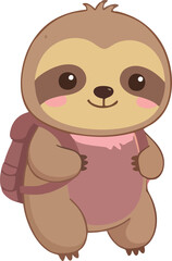 Obraz premium Cute Sloth Ready for an Adventure