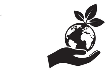 Hand Holding Globe with Plant - Environmental Protection & Growth