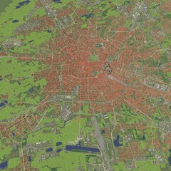 3D illustration of city and urban in Milan Italy