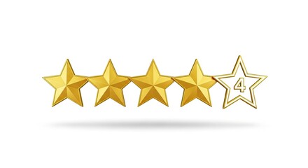 Achieve excellent customer satisfaction with a 4-star rating system, showcasing quality and high performance in any business context