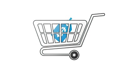 Shopping cart filled with money symbols represents commerce, finance, and online buying power for your business projects.