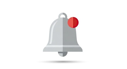 Modern bell notification icon with red alert dot symbolizing urgent alerts and important updates for digital communication
