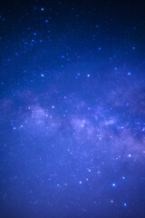 Fototapeta premium Night sky space background, Starry universe in dark blue sky, Milky way galaxy with stardust field in deep universe