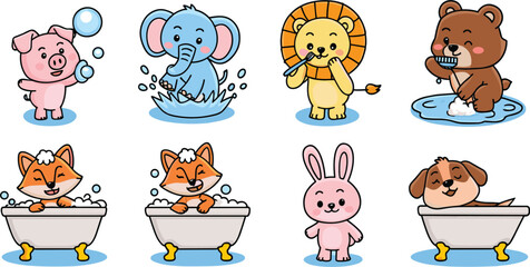 Cute Animals Bathing and Cleaning Themselves