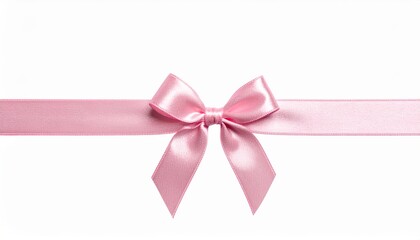 Pink Ribbon on White Background