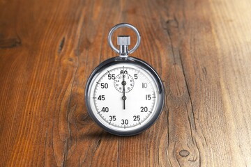 Vintage chrome old mechanical analog stopwatch