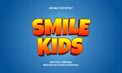 smile kids editable text effect for titles and promotion