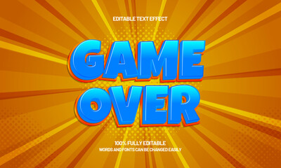 game over editable text effect for titles and promotion
