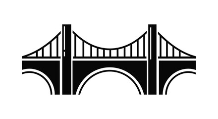 Iconic golden gate bridge silhouette against a white background representing san francisco landmark architecture