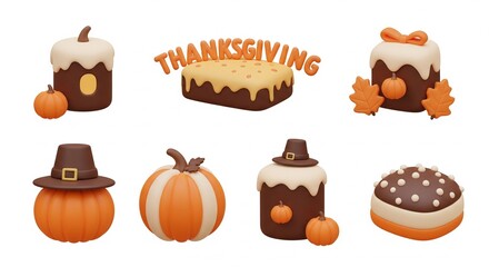 Thanksgiving Clay Food and Decorations Collection.