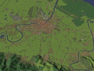 3D illustration of city and urban in Pisa Italy