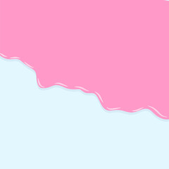 Melting pink glaze on blue background
