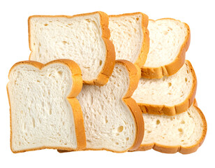 Stacked, sliced bread presents a soft white texture against a dark background
