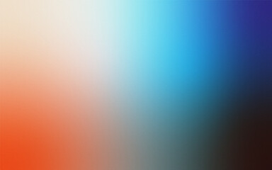 Abstract pixelated gradient of warm orange to cool blue and deep purple hues