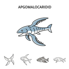 Fototapeta premium Apgomalocaridid prehistoric marine creature illustration.