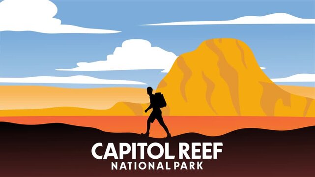 Beautiful natural scenery and sky at Capitol Reef National Park