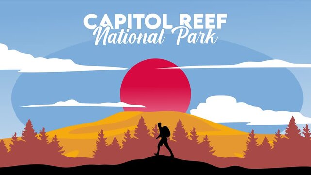 Beautiful natural scenery and sky at Capitol Reef National Park