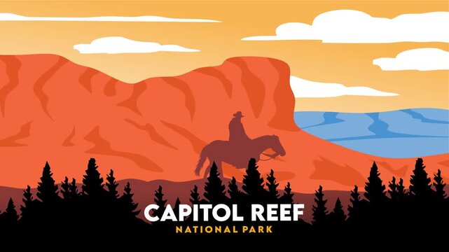 Beautiful natural scenery and sky at Capitol Reef National Park