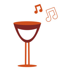 Wine Glass with Musical Notes